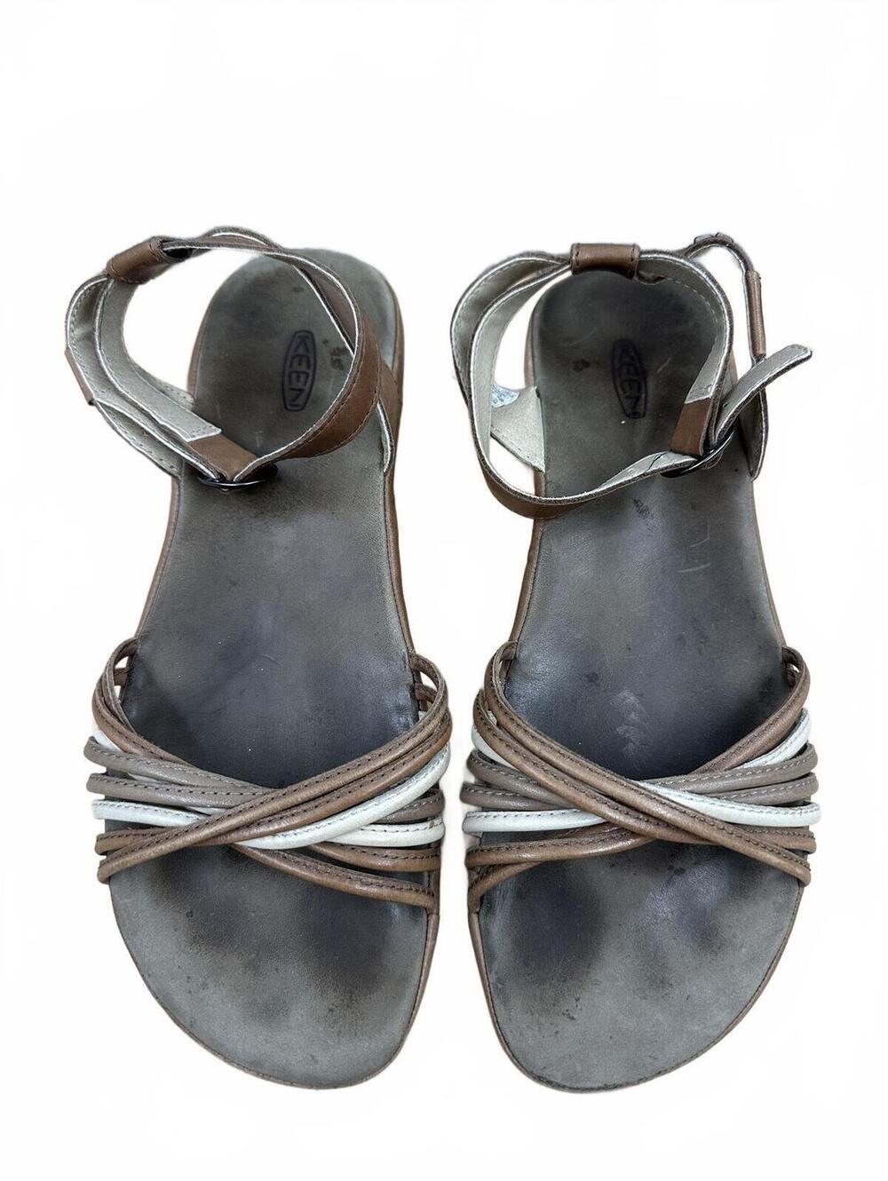 Keen Brown Strappy Leather Comfort Sandals - Picture 2 of 7